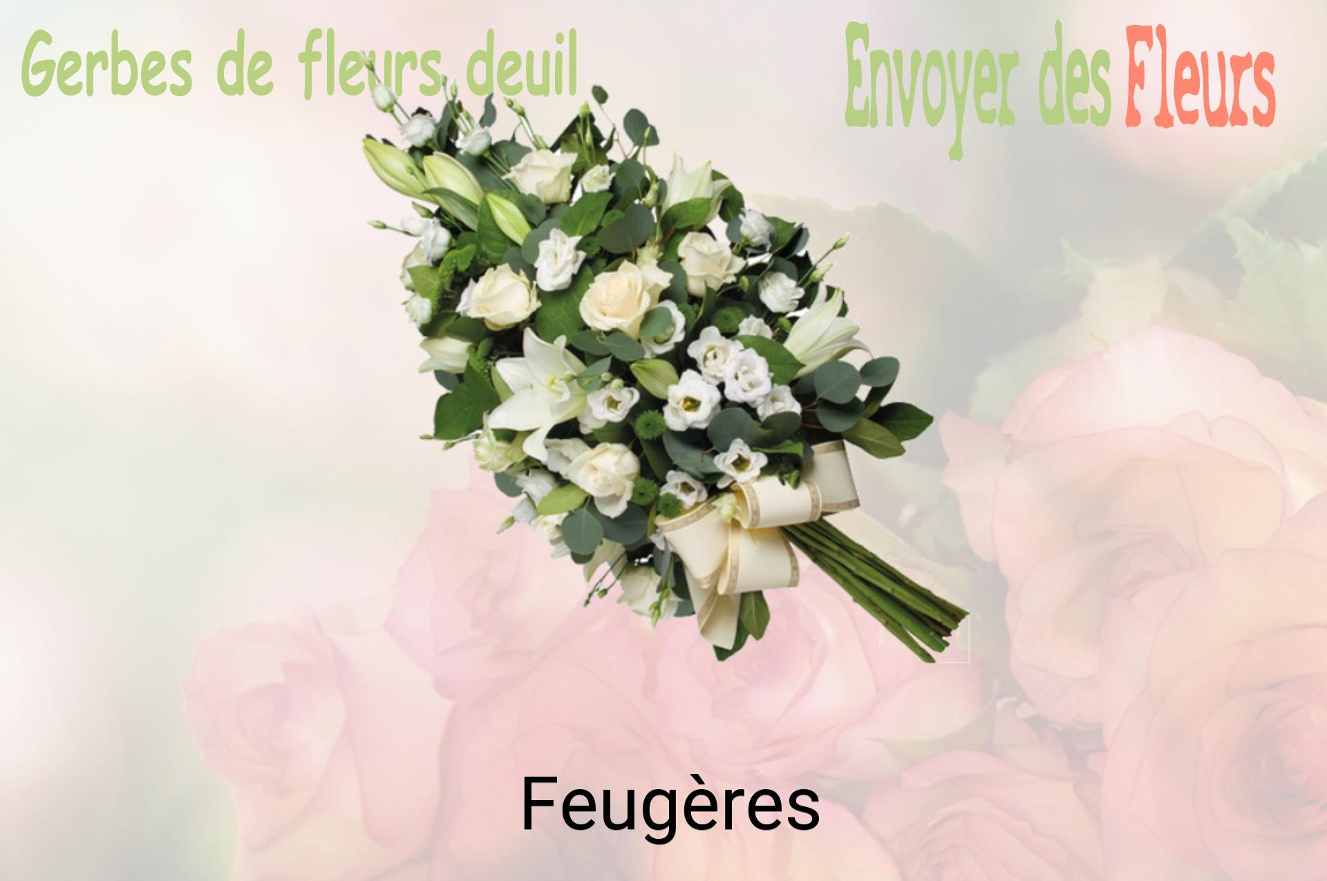 Gerbe de fleurs de deuil livrée à Feugères